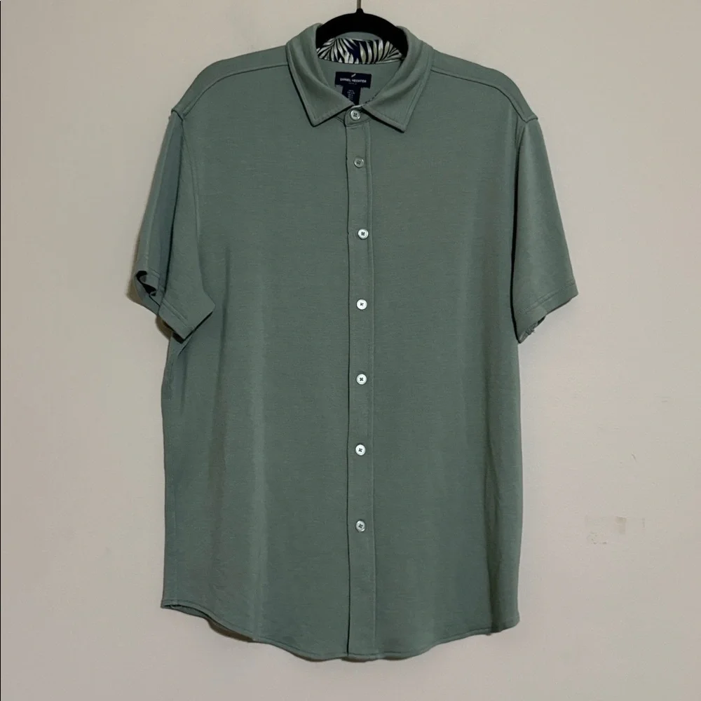 Daniel Hechter sage green Button Down Shirt Mens L casual soft stretchy casual - Picture 6 of 6